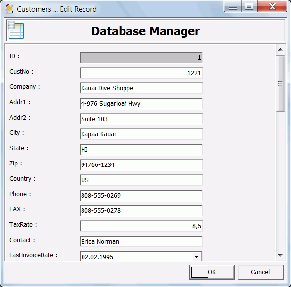 screenshot: LabelMix database manager