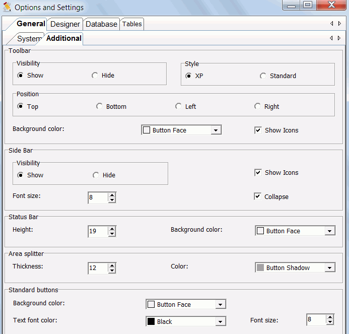 Additional layout settings for Label Mix