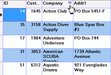 sort table A-Z order