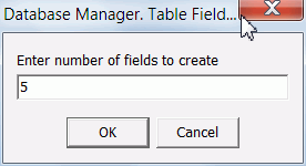 Add new fields to table dialog box