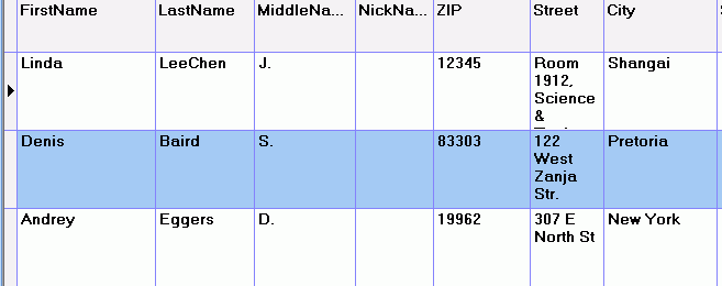Table After changing columns visbility